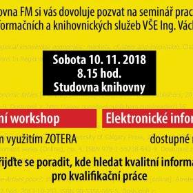 Elektronické informační zdroje a Citační workshop – semináře